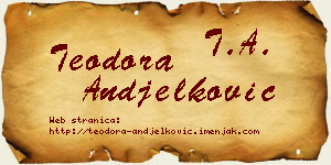 Teodora Anđelković vizit kartica